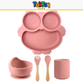 Prato Coruja Kit HootMeal com Talheres de Silicone e Ventosa Antiderrapante