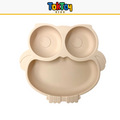 Prato Coruja Kit HootMeal com Talheres de Silicone e Ventosa Antiderrapante