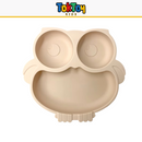 Prato Coruja Kit HootMeal com Talheres de Silicone e Ventosa Antiderrapante