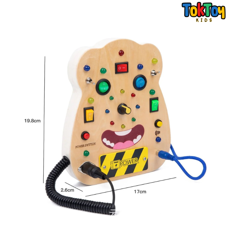 Painel de Atividades Montessori LED LumiPlay com Interruptores - Aprendizado Interativo para Crianças