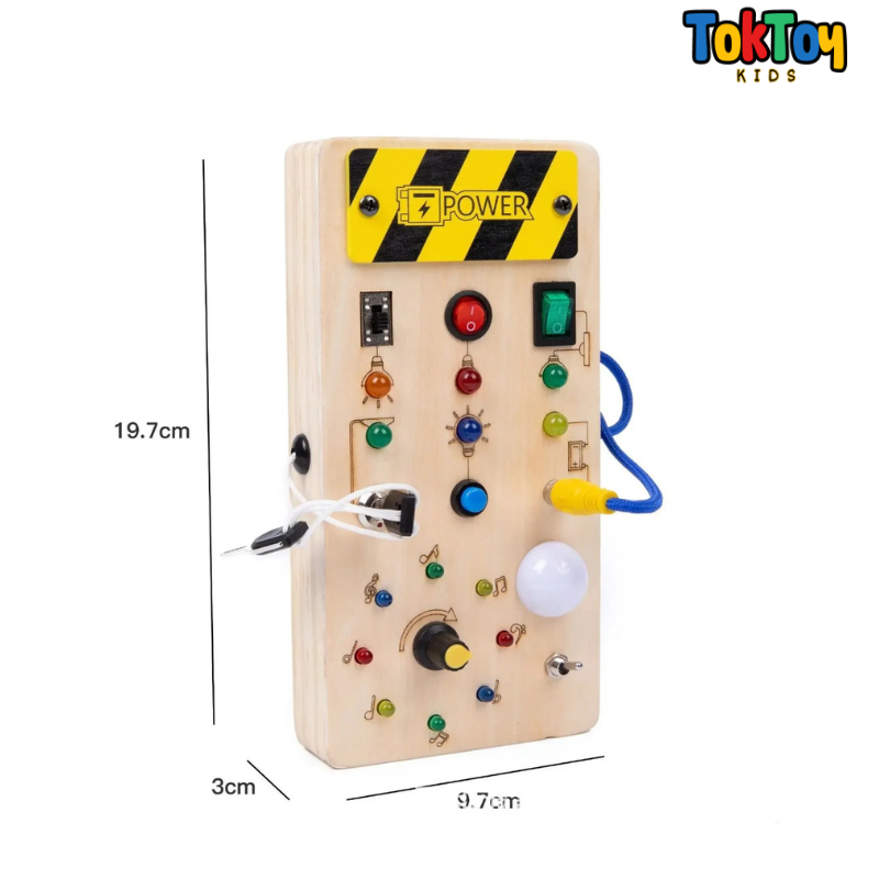 Painel de Atividades Montessori LED LumiPlay com Interruptores - Aprendizado Interativo para Crianças