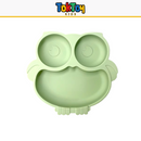 Prato Coruja Kit HootMeal com Talheres de Silicone e Ventosa Antiderrapante