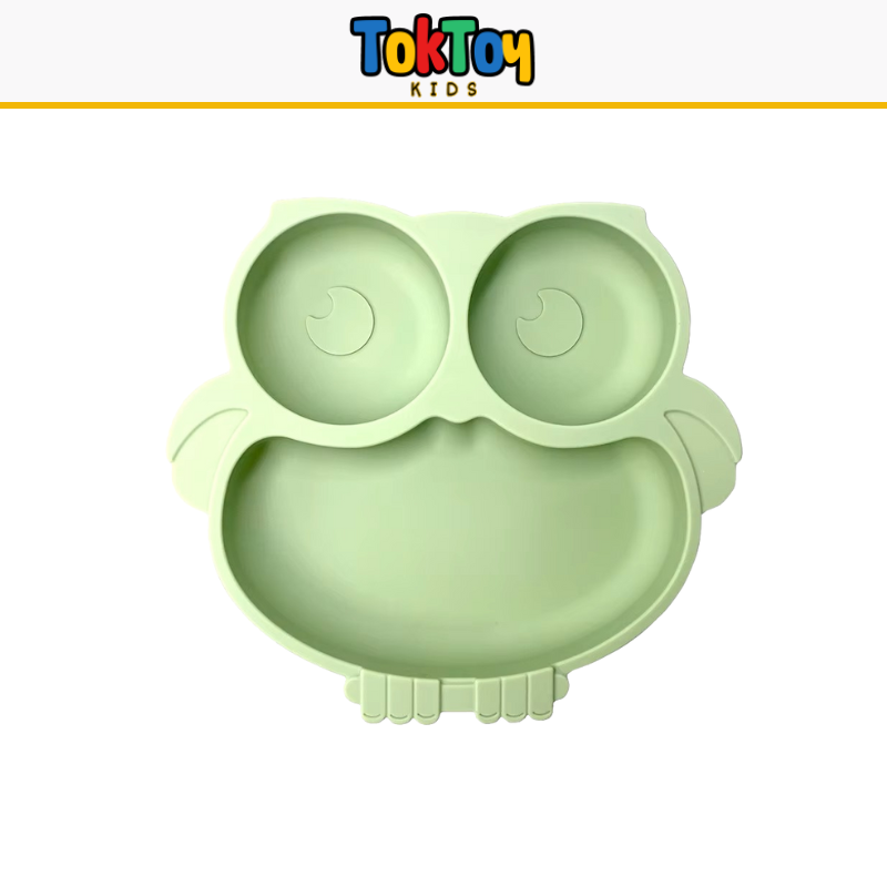 Prato Coruja Kit HootMeal com Talheres de Silicone e Ventosa Antiderrapante
