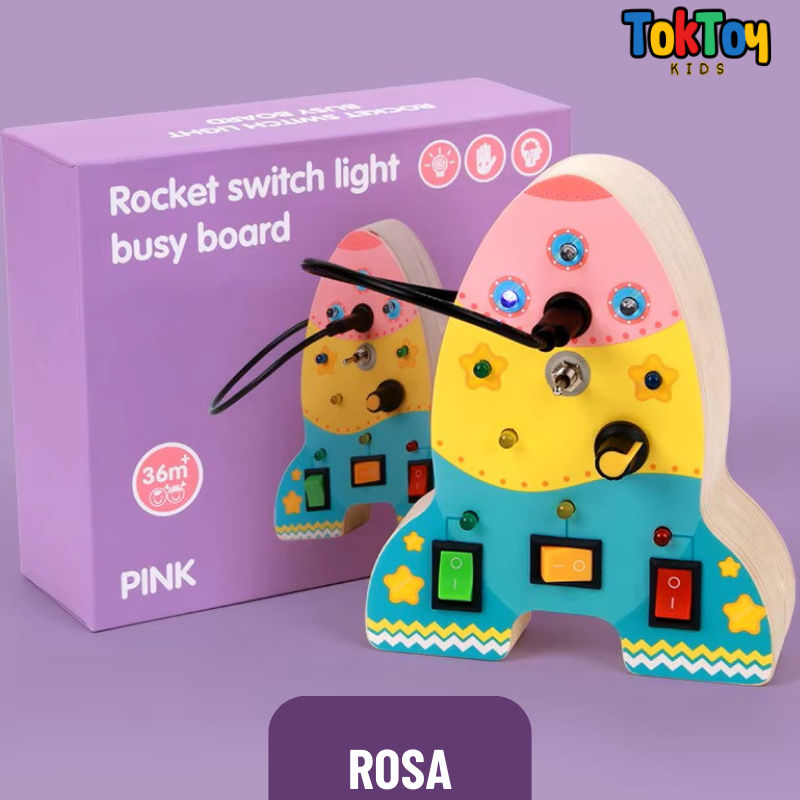 Painel de Atividades Montessori LED LumiPlay com Interruptores - Aprendizado Interativo para Crianças