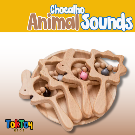Animal Sounds – Chocalho Sensorial de Madeira 🐰🌿