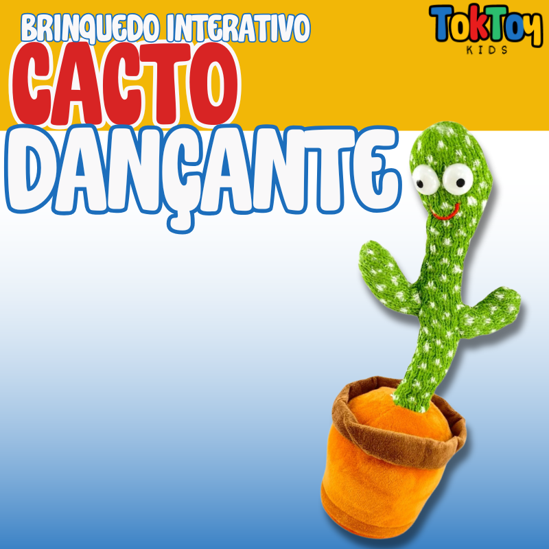 Cacto Amigo Interativo – Brinquedo de Pelúcia Falante, Dançante e Musical com Luzes LED e Recarga USB