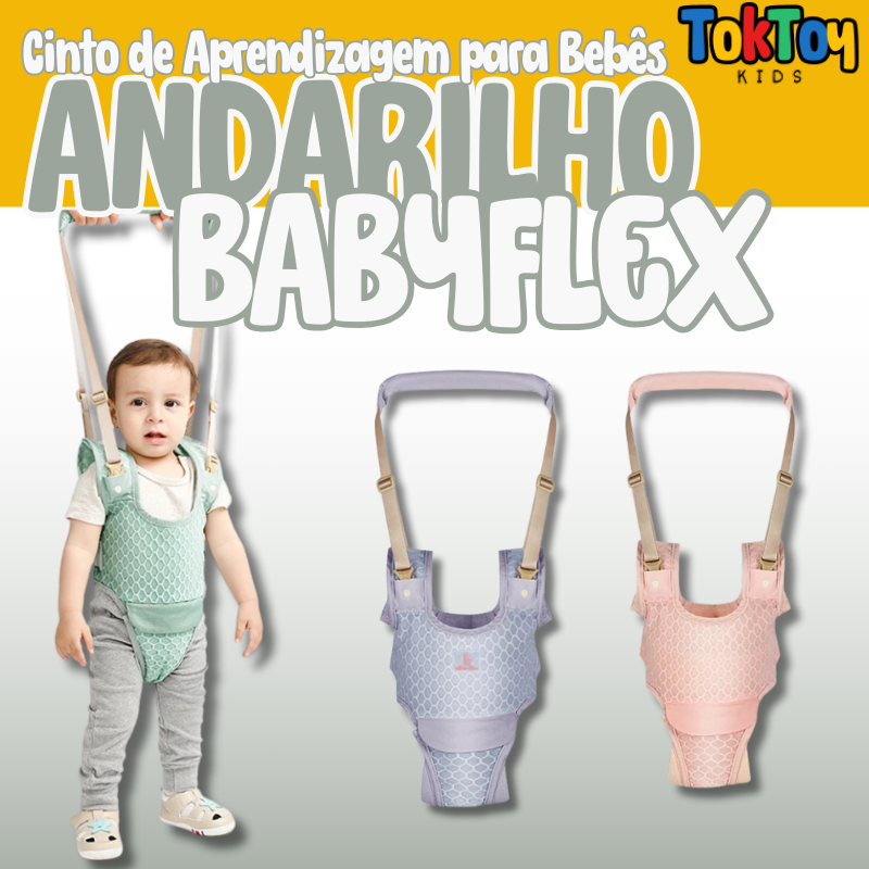 Cinto de Aprendizagem para Bebês - Andarilho BabyFlex - Auxiliar para Caminhada Infantil 10 a 36 Meses | Segurança e Conforto