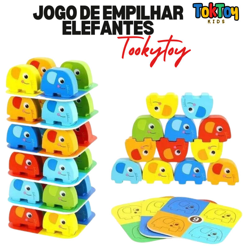 Jogo de Empilhar Elefantes Tooky Toy