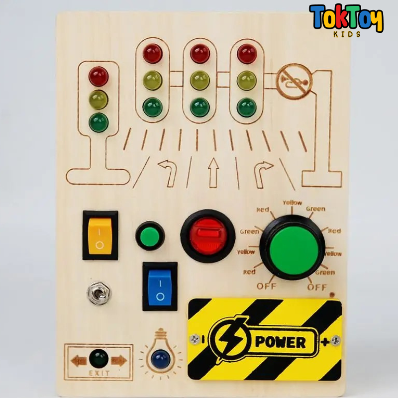 Painel de Atividades Montessori LED LumiPlay com Interruptores - Aprendizado Interativo para Crianças