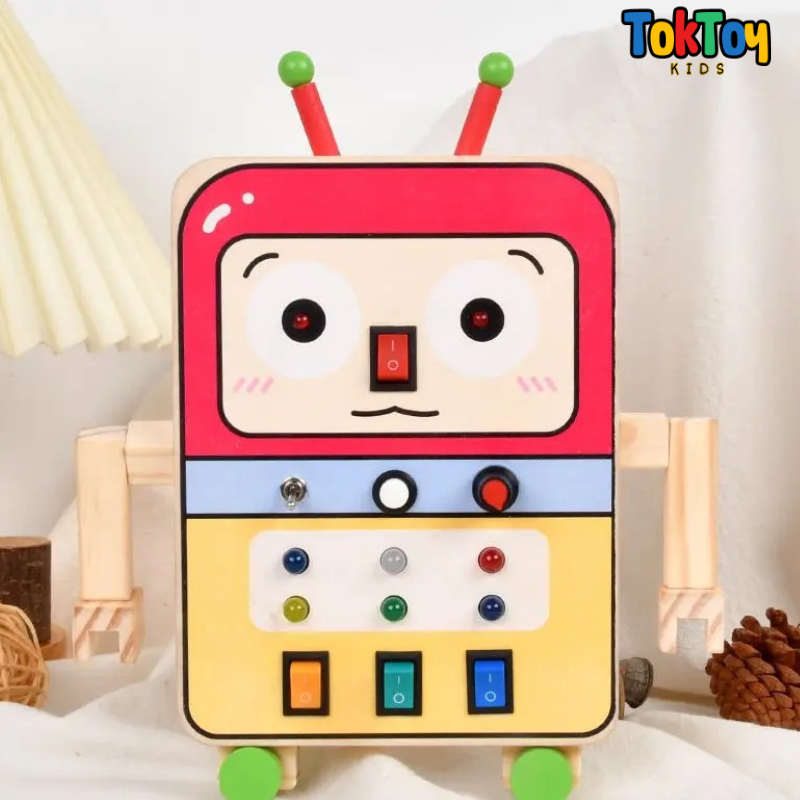 Painel de Atividades Montessori LED LumiPlay com Interruptores - Aprendizado Interativo para Crianças