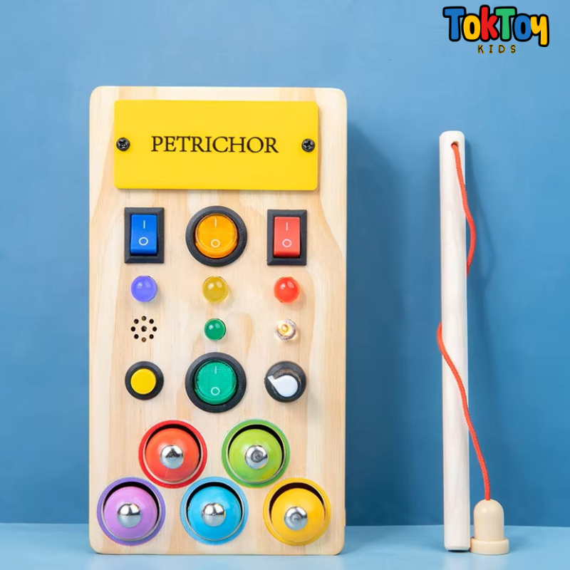 Painel de Atividades Montessori LED LumiPlay com Interruptores - Aprendizado Interativo para Crianças