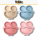Prato Coruja Kit HootMeal com Talheres de Silicone e Ventosa Antiderrapante