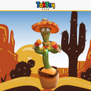 Cacto Amigo Interativo – Brinquedo de Pelúcia Falante, Dançante e Musical com Luzes LED e Recarga USB