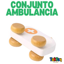 Conjunto Carrinhos - Ambulância de Madeira