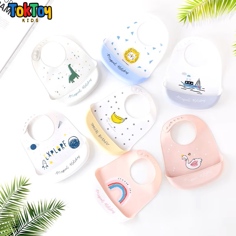 Babador Infantil de Silicone Impermeável e Prático para Limpeza