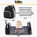 Mochila Multifuncional BabyNest Pro com Berço Dobrável e Porta USB