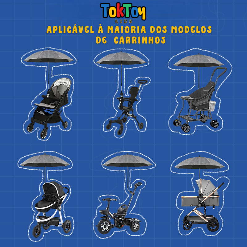 Guarda-Sol Refletivo Anti-UV para Carrinho de Bebê - Protetor BabySol
