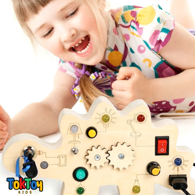 Painel de Atividades Montessori LED LumiPlay com Interruptores - Aprendizado Interativo para Crianças