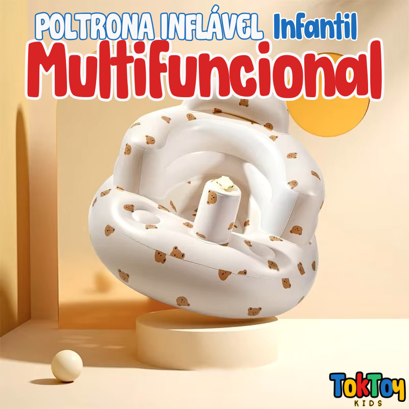 Poltrona Inflável Infantil Multifuncional - Cadeira de Alimentação, Banho e Sofá para Bebês e Crianças