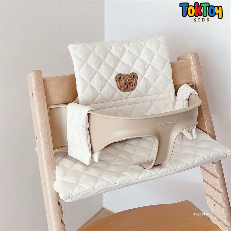 Almofada Divertida para Cadeira de Alimentação - Modelos de Coelho e Urso para o Conforto do Seu Bebê