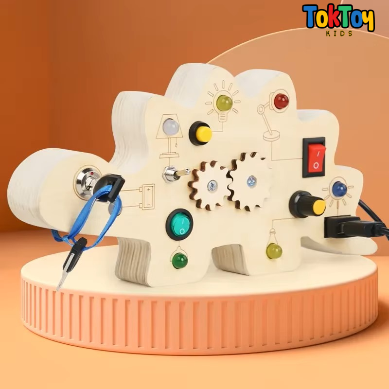 Painel de Atividades Montessori LED LumiPlay com Interruptores - Aprendizado Interativo para Crianças