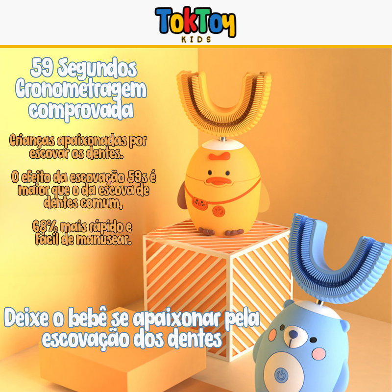 Escova de Dentes Elétrica Infantil AnimalFun: Ursinho & Pintinho