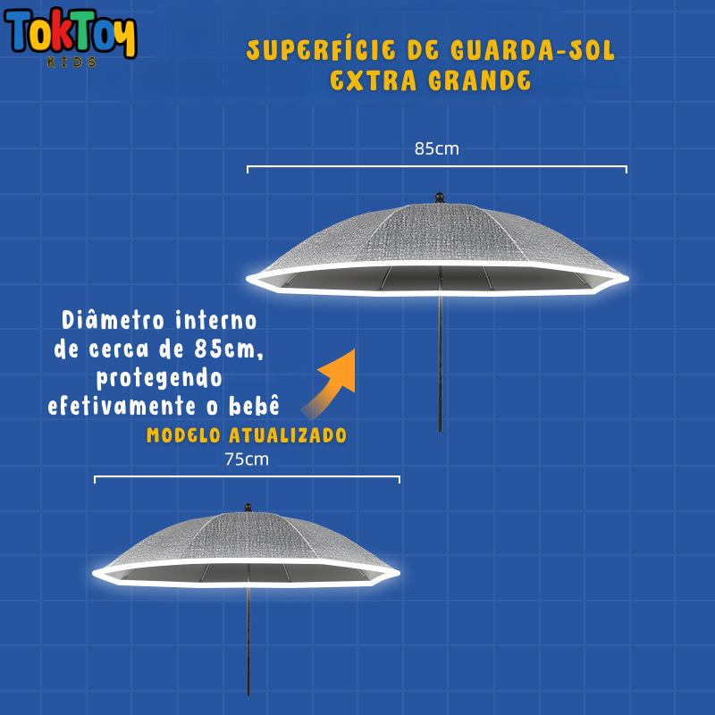 Guarda-Sol Refletivo Anti-UV para Carrinho de Bebê - Protetor BabySol