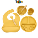 Kit Alimentação Bebê: Talheres e Tigela de Silicone 8 Peças