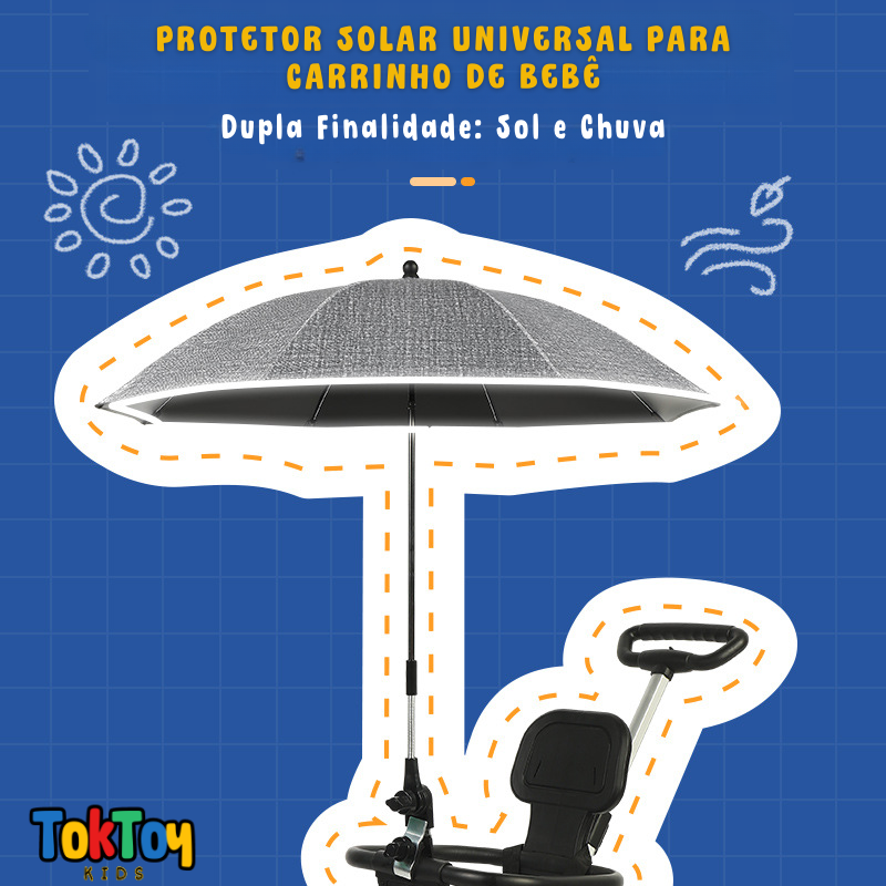 Guarda-Sol Refletivo Anti-UV para Carrinho de Bebê - Protetor BabySol