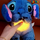 Ursinho de Pelúcia Stitch com Luz Respiratória e Música - Brinquedo Calmante para Crianças