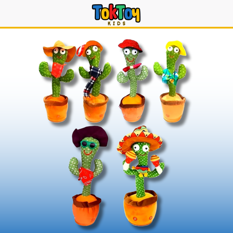 Cacto Amigo Interativo – Brinquedo de Pelúcia Falante, Dançante e Musical com Luzes LED e Recarga USB