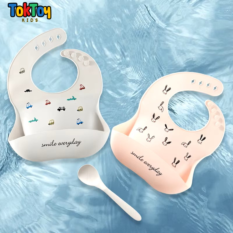 Babador Infantil de Silicone Impermeável e Prático para Limpeza