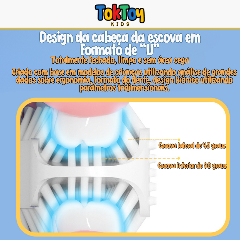 Escova de Dentes Elétrica Infantil AnimalFun: Ursinho & Pintinho