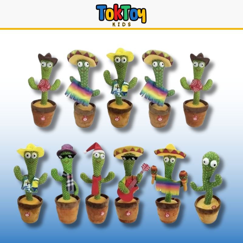 Cacto Amigo Interativo – Brinquedo de Pelúcia Falante, Dançante e Musical com Luzes LED e Recarga USB