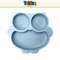 Prato Coruja Kit HootMeal com Talheres de Silicone e Ventosa Antiderrapante