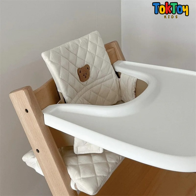 Almofada Divertida para Cadeira de Alimentação - Modelos de Coelho e Urso para o Conforto do Seu Bebê